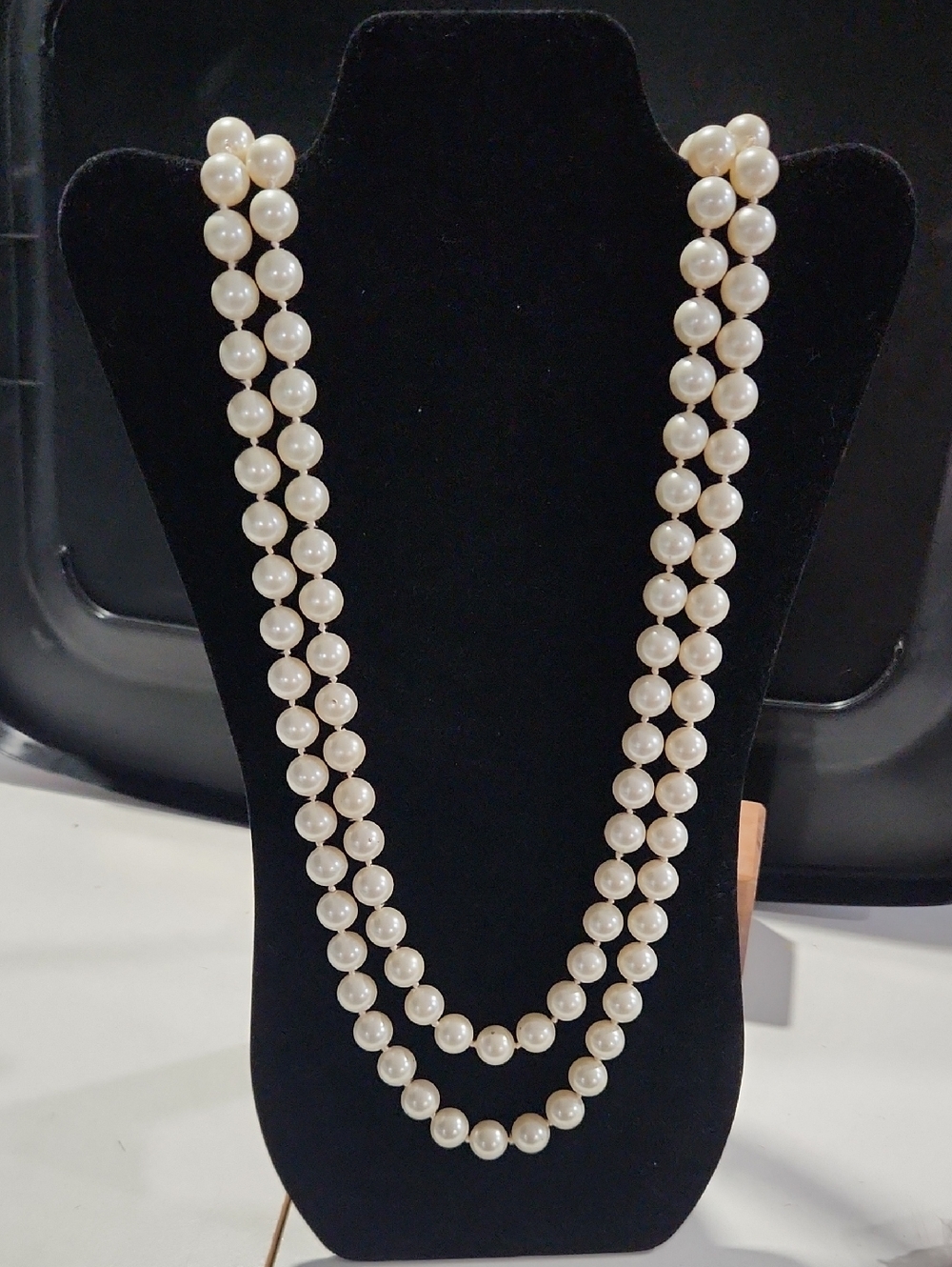 Classic Pearl Necklace - White Pearls 72"